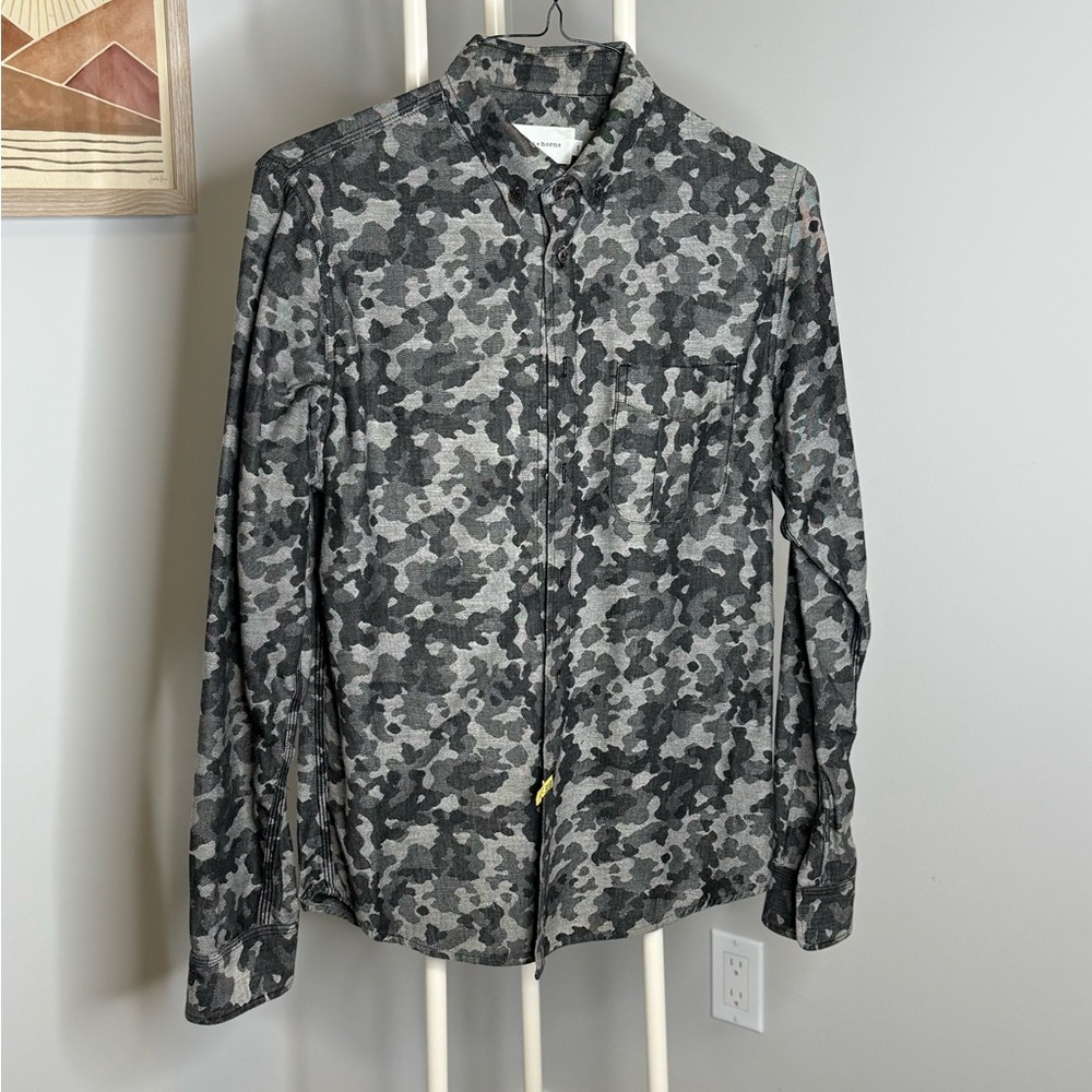 Wings + Horns Gray Camouflage Button-Down Shirt - Picture 3 of 8